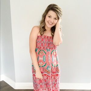 Vibrant Red Flow Dress Lightly Worn